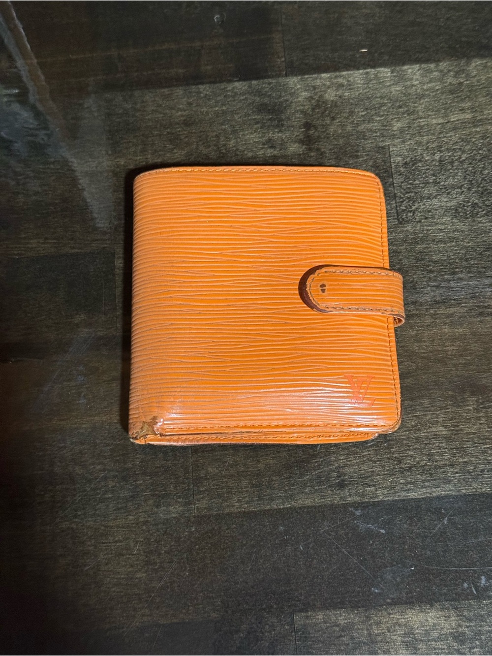 Louis Vuitton Orange Epi Leather Snap Wallet